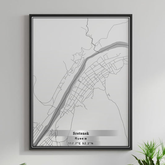 ROAD MAP OF SRETENSK, RUSSIA BY MAPBAKES