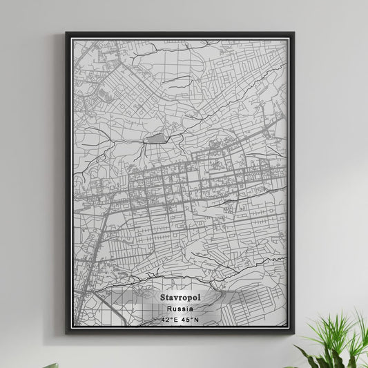 ROAD MAP OF STAVROPOL, RUSSIA BY MAPBAKES