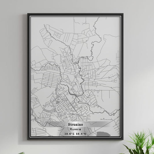 ROAD MAP OF STRUNINO, RUSSIA BY MAPBAKES