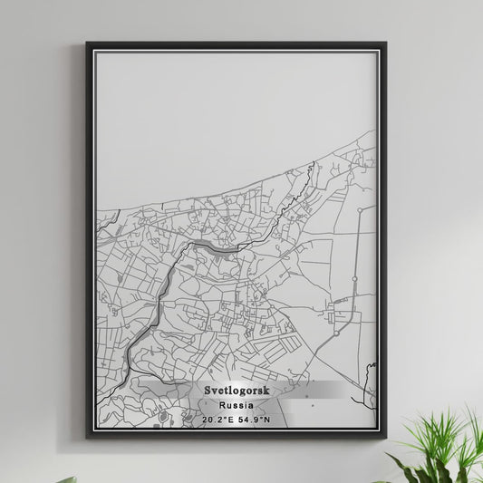 ROAD MAP OF SVETLOGORSK, RUSSIA BY MAPBAKES