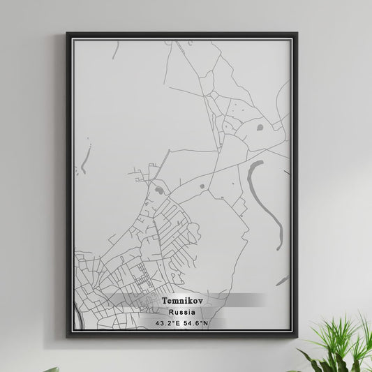 ROAD MAP OF TEMNIKOV, RUSSIA BY MAPBAKES