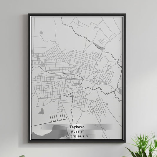 ROAD MAP OF TEYKOVO, RUSSIA BY MAPBAKES