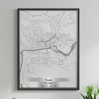 ROAD MAP OF TYNDA, RUSSIA BY MAPBAKES