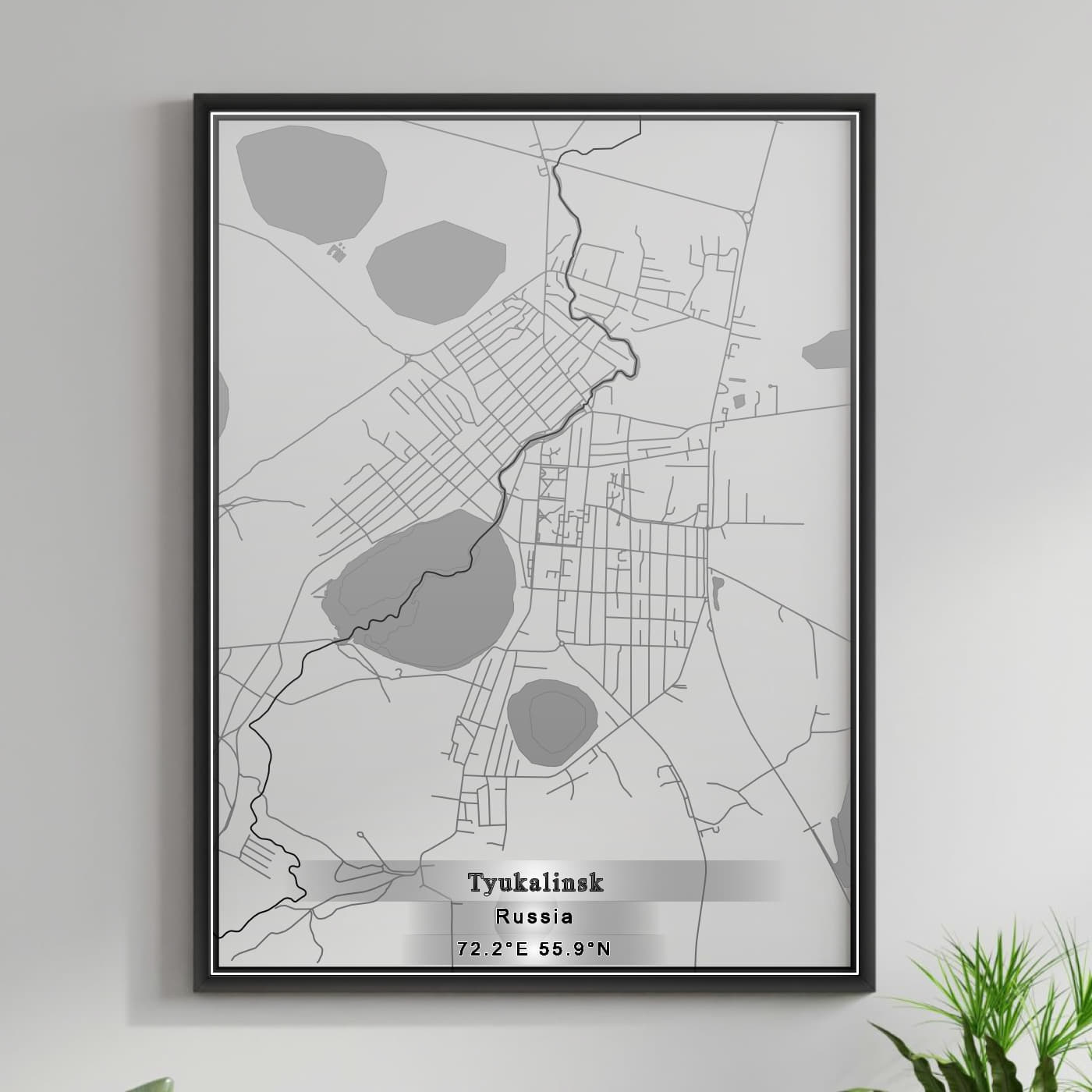 ROAD MAP OF TYUKALINSK, RUSSIA BY MAPBAKES