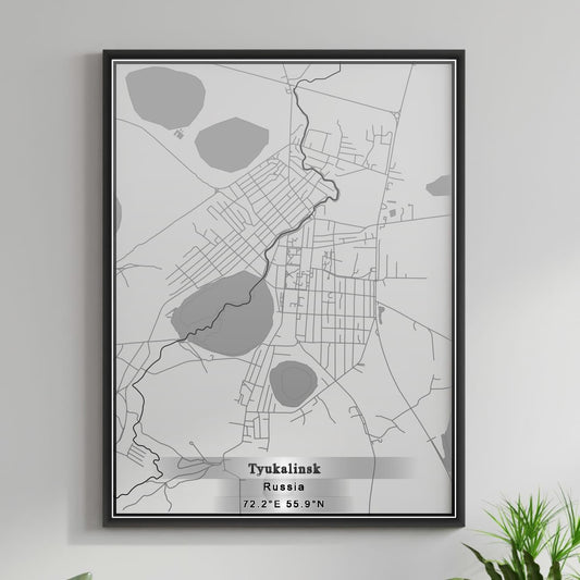 ROAD MAP OF TYUKALINSK, RUSSIA BY MAPBAKES