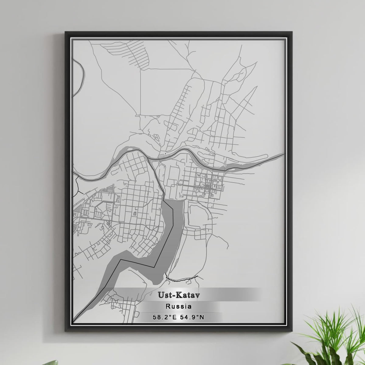 ROAD MAP OF UST KATAV, RUSSIA BY MAPBAKES