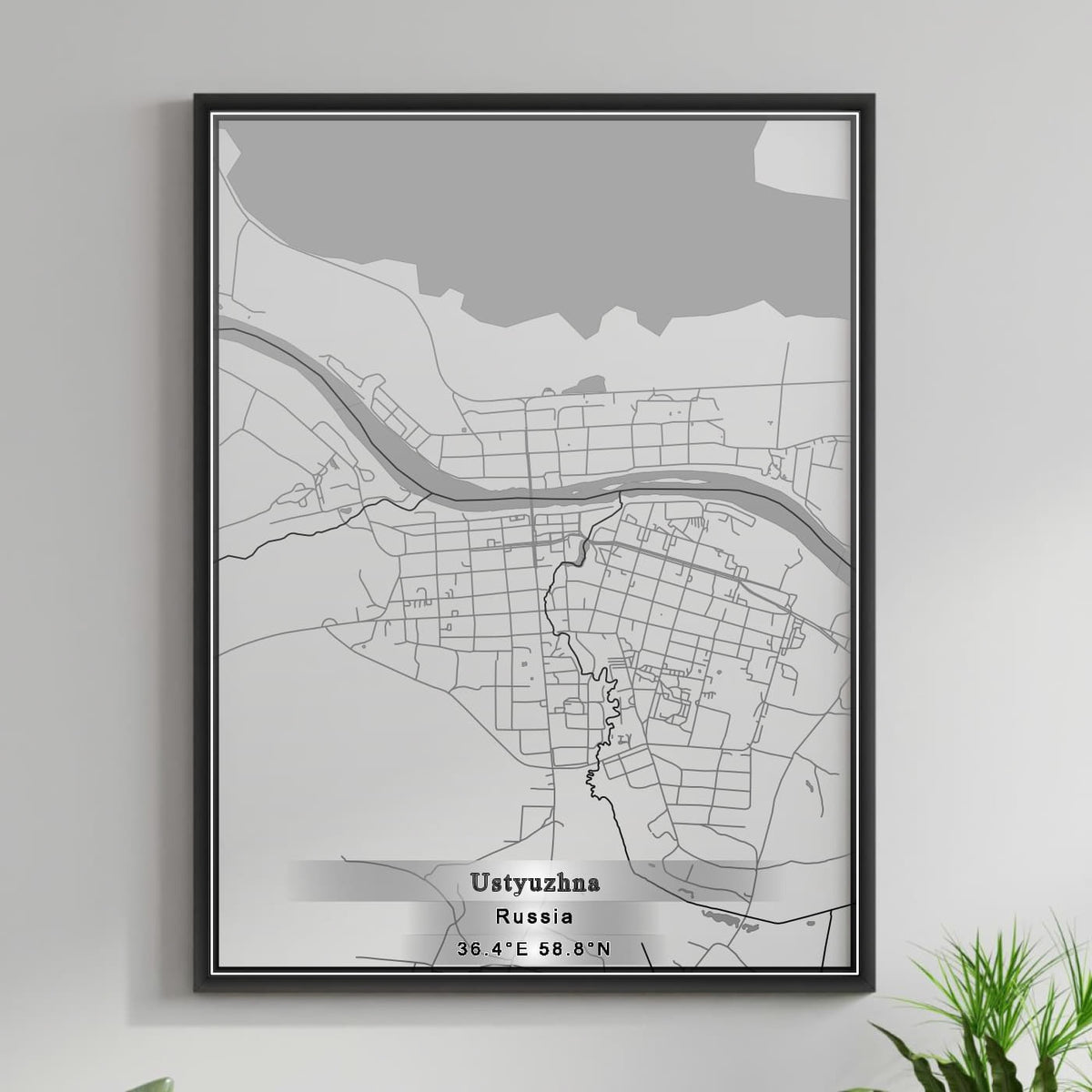 ROAD MAP OF USTYUZHNA, RUSSIA BY MAPBAKES