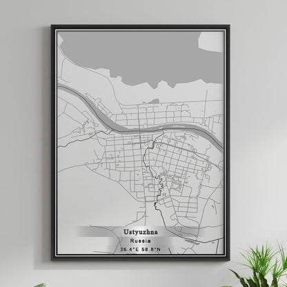 ROAD MAP OF USTYUZHNA, RUSSIA BY MAPBAKES