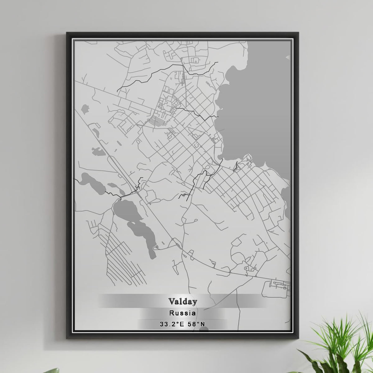 ROAD MAP OF VALDAY, RUSSIA BY MAPBAKES