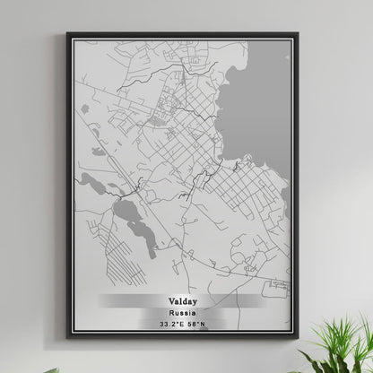 ROAD MAP OF VALDAY, RUSSIA BY MAPBAKES