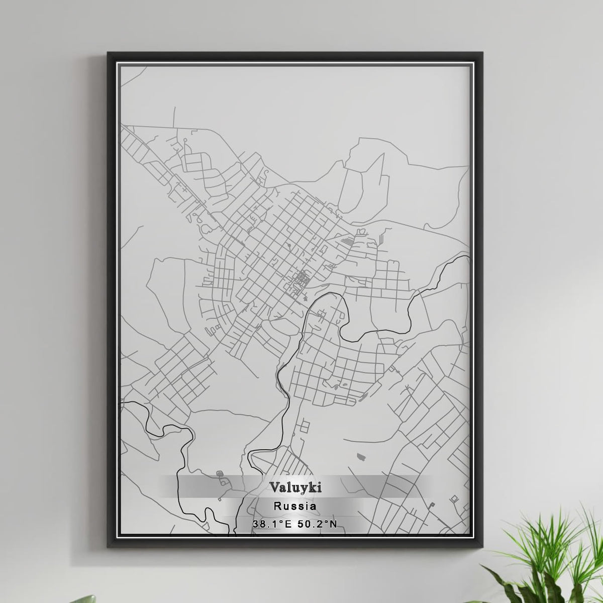 ROAD MAP OF VALUYKI, RUSSIA BY MAPBAKES