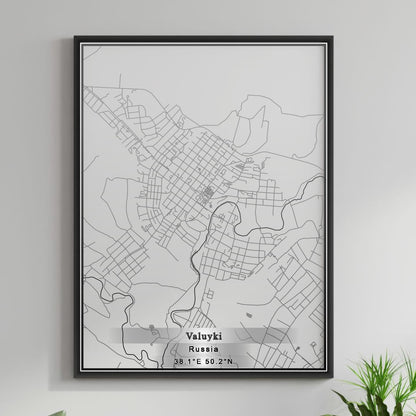 ROAD MAP OF VALUYKI, RUSSIA BY MAPBAKES