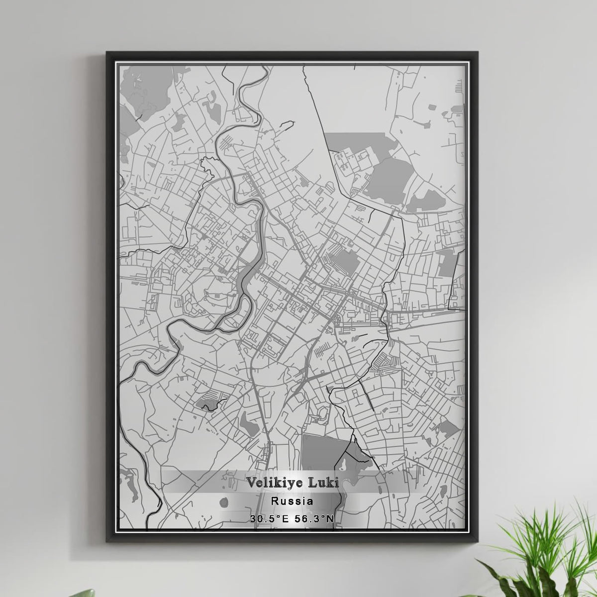 ROAD MAP OF VELIKIYE LUKI, RUSSIA BY MAPBAKES