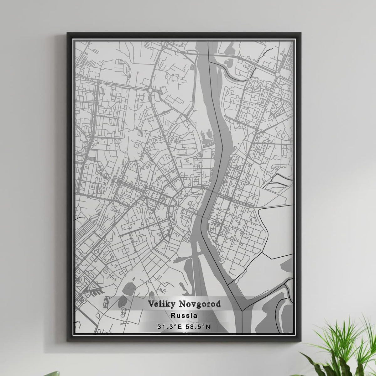 ROAD MAP OF VELIKY NOVGOROD, RUSSIA BY MAPBAKES