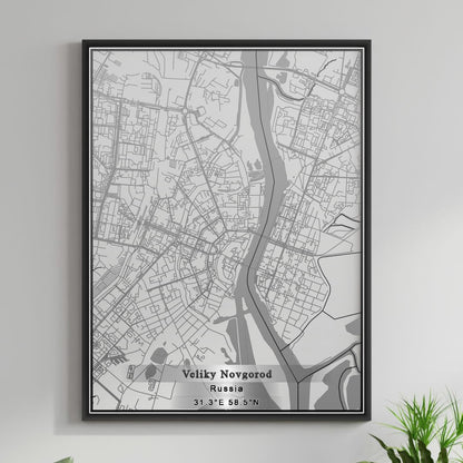 ROAD MAP OF VELIKY NOVGOROD, RUSSIA BY MAPBAKES
