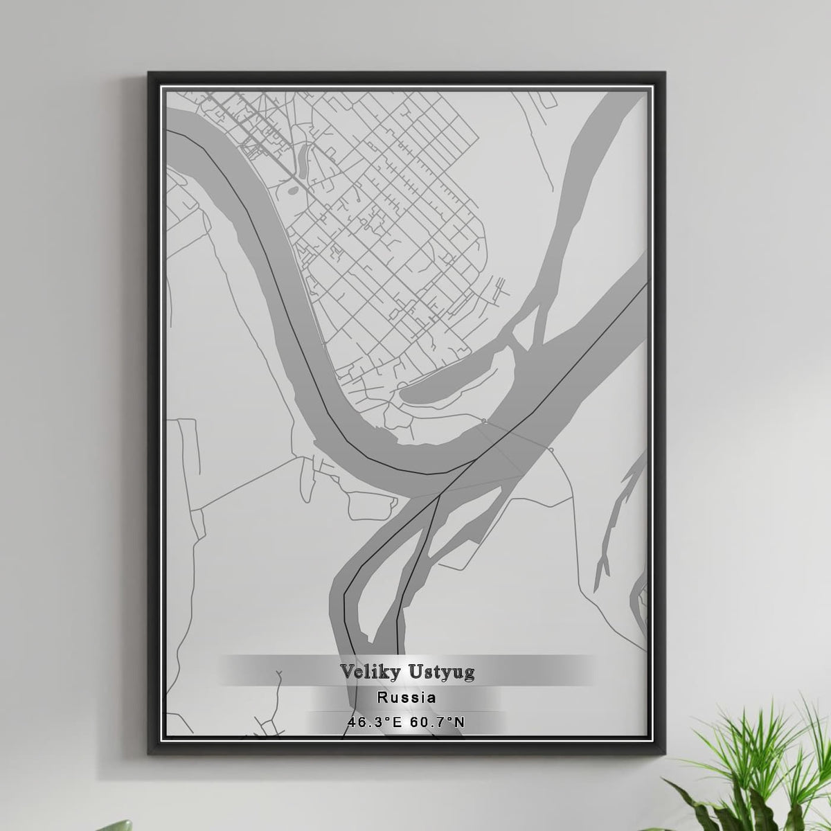 ROAD MAP OF VELIKY USTYUG, RUSSIA BY MAPBAKES