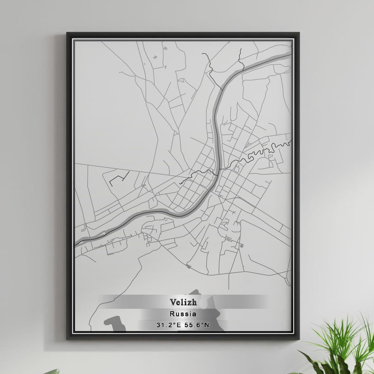 ROAD MAP OF VELIZH, RUSSIA BY MAPBAKES