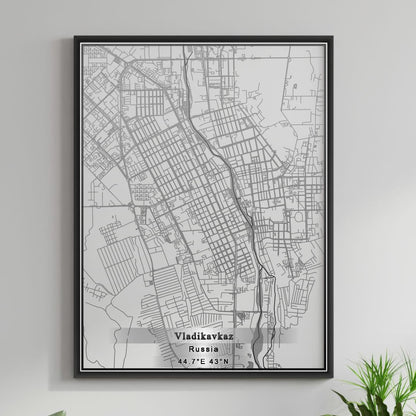 ROAD MAP OF VLADIKAVKAZ, RUSSIA BY MAPBAKES