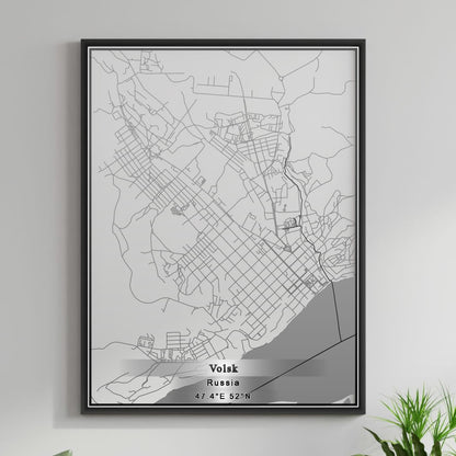 ROAD MAP OF VOLSK, RUSSIA BY MAPBAKES