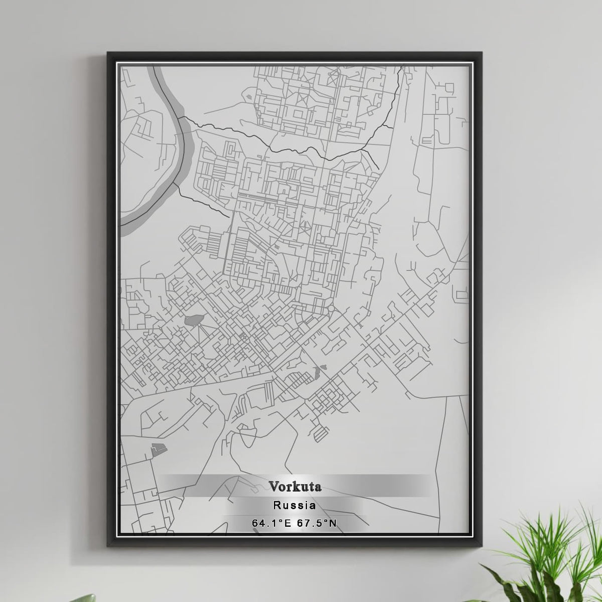 ROAD MAP OF VORKUTA, RUSSIA BY MAPBAKES