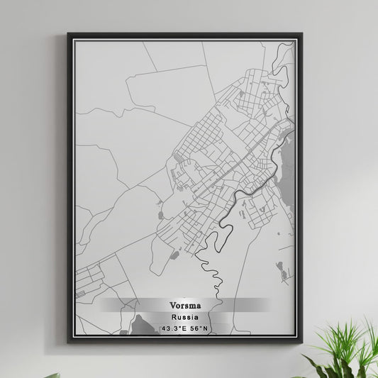 ROAD MAP OF VORSMA, RUSSIA BY MAPBAKES