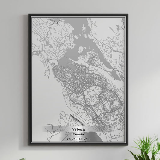 ROAD MAP OF VYBORG, RUSSIA BY MAPBAKES