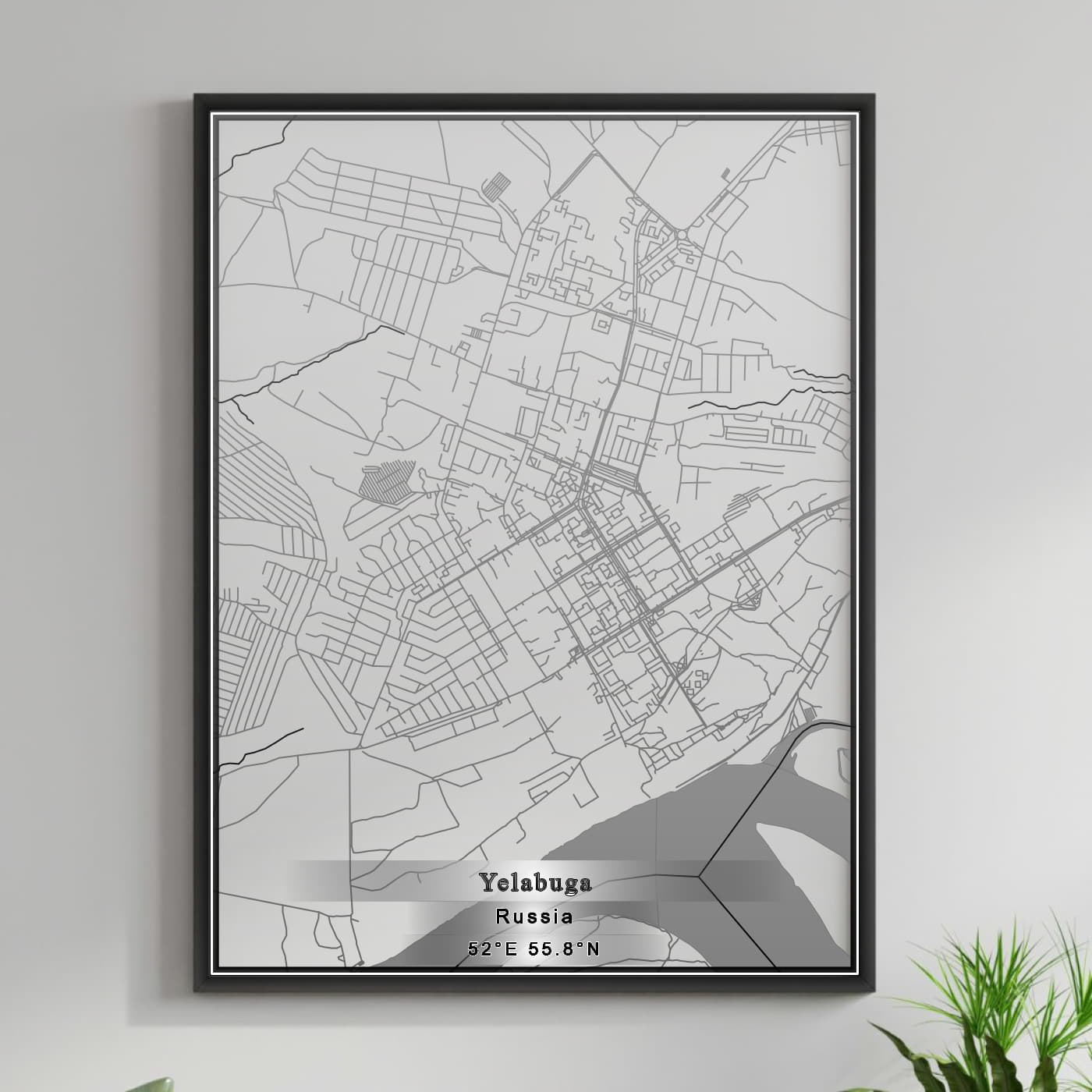 ROAD MAP OF YELABUGA, RUSSIA BY MAPBAKES