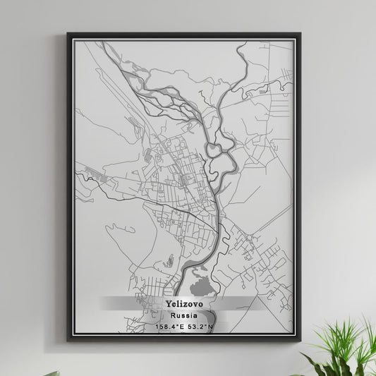 ROAD MAP OF YELIZOVO, RUSSIA BY MAPBAKES