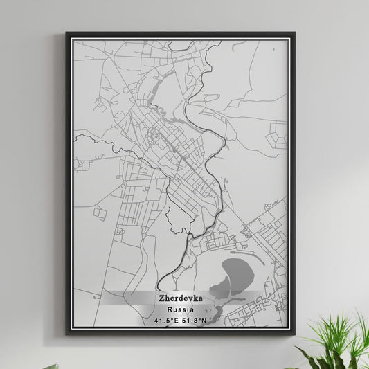 ROAD MAP OF ZHERDEVKA, RUSSIA BY MAPBAKES