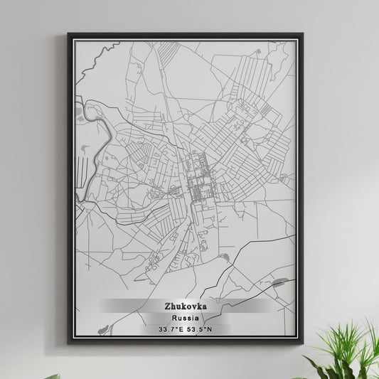 ROAD MAP OF ZHUKOVKA, RUSSIA BY MAPBAKES