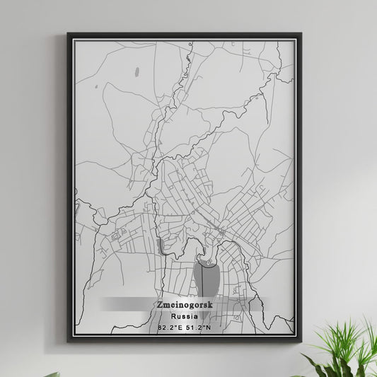 ROAD MAP OF ZMEINOGORSK, RUSSIA BY MAPBAKES
