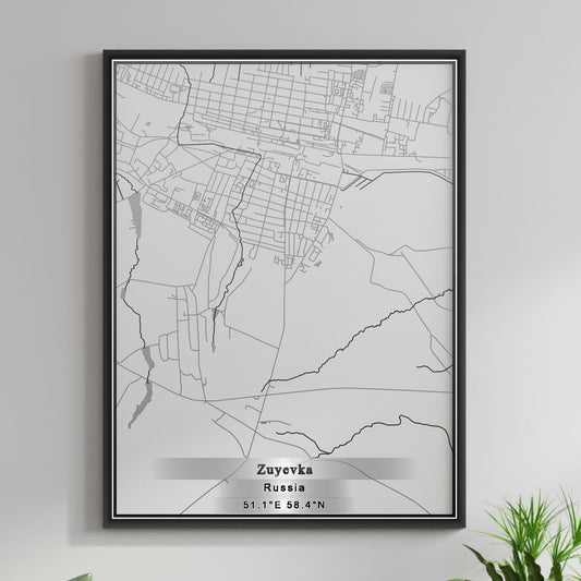 ROAD MAP OF ZUYEVKA, RUSSIA BY MAPBAKES