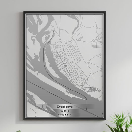 ROAD MAP OF ZVENIGOVO, RUSSIA BY MAPBAKES