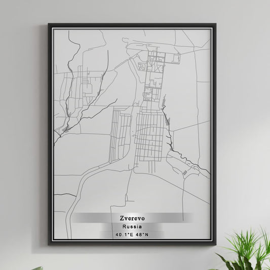 ROAD MAP OF ZVEREVO, RUSSIA BY MAPBAKES
