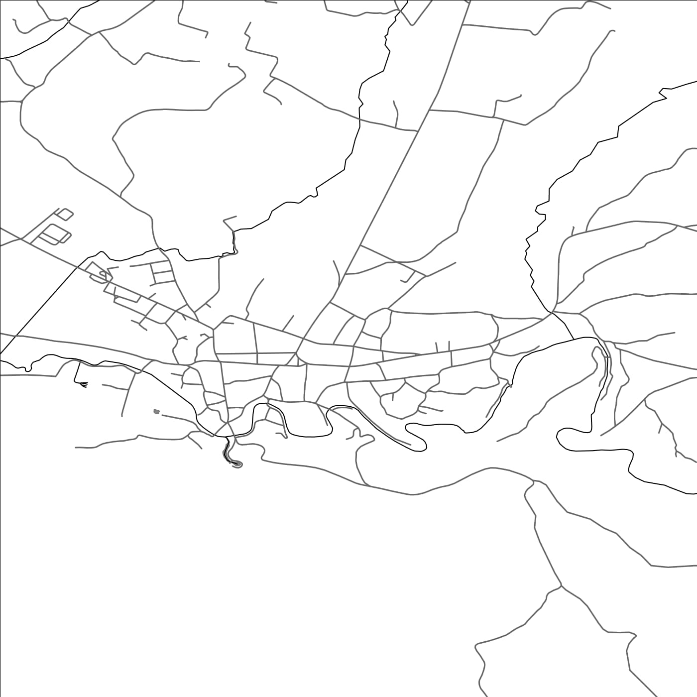 ROAD MAP OF ŽAGUBICA, SERBIA BY MAPBAKES