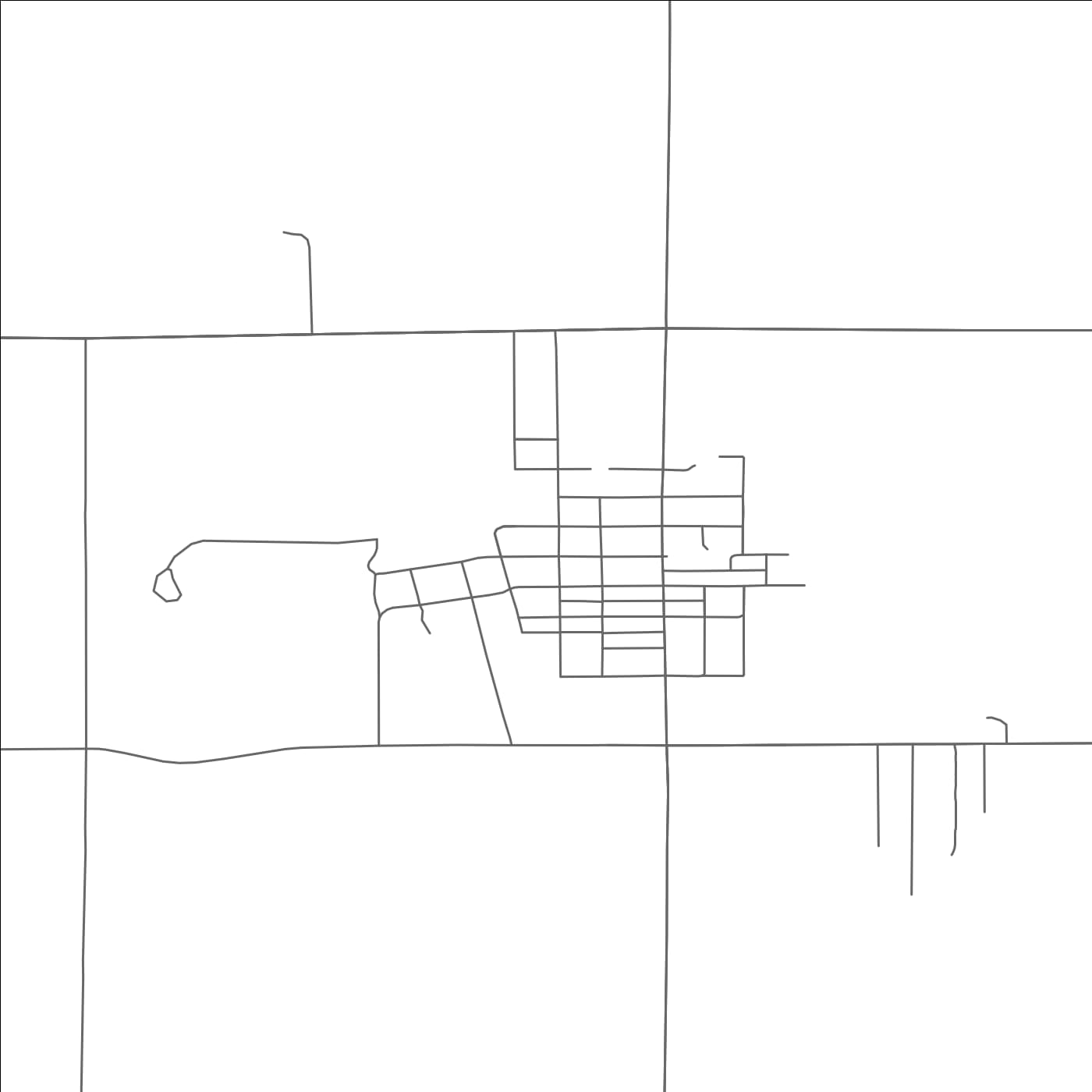 ROAD MAP OF CASTLEWOOD, SOUTH DAKOTA BY MAPBAKES