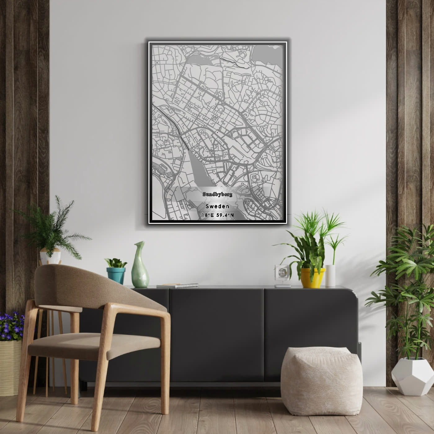 ROAD MAP OF SUNDBYBERG, SWEDEN BY MAPBAKES