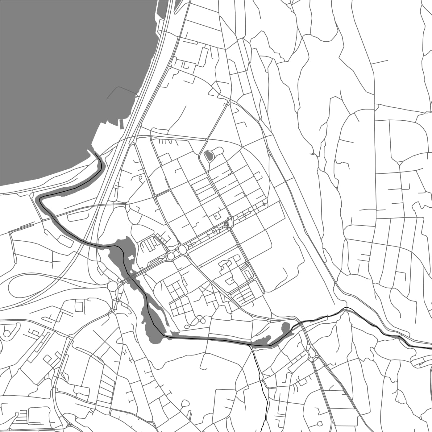 ROAD MAP OF HUSKVARNA, SWEDEN BY MAPBAKES