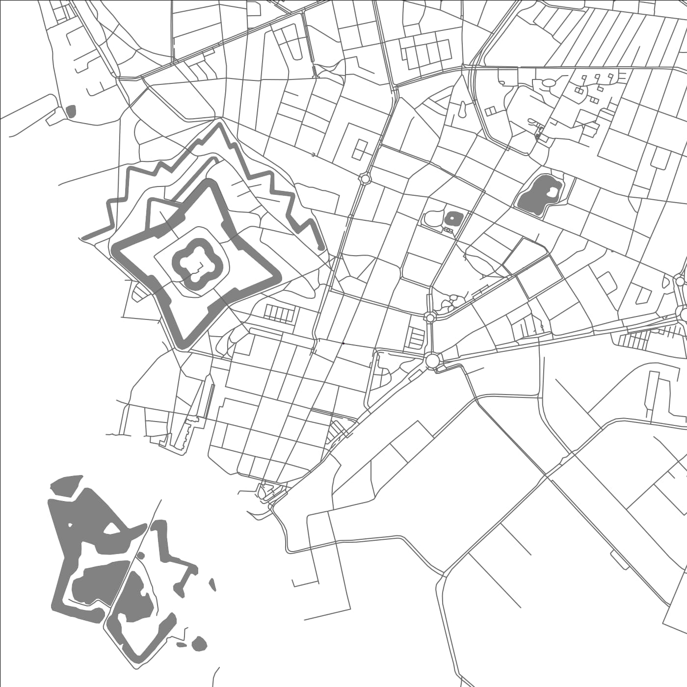 ROAD MAP OF LANDSKRONA, SWEDEN BY MAPBAKES