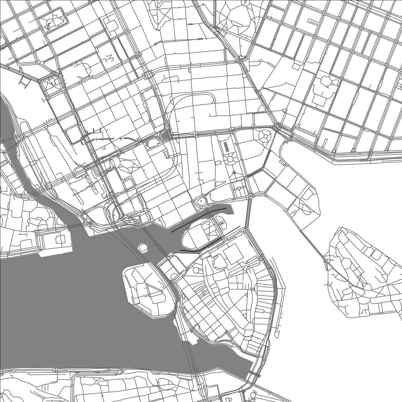 ROAD MAP OF STOCKHOLM, SWEDEN BY MAPBAKES