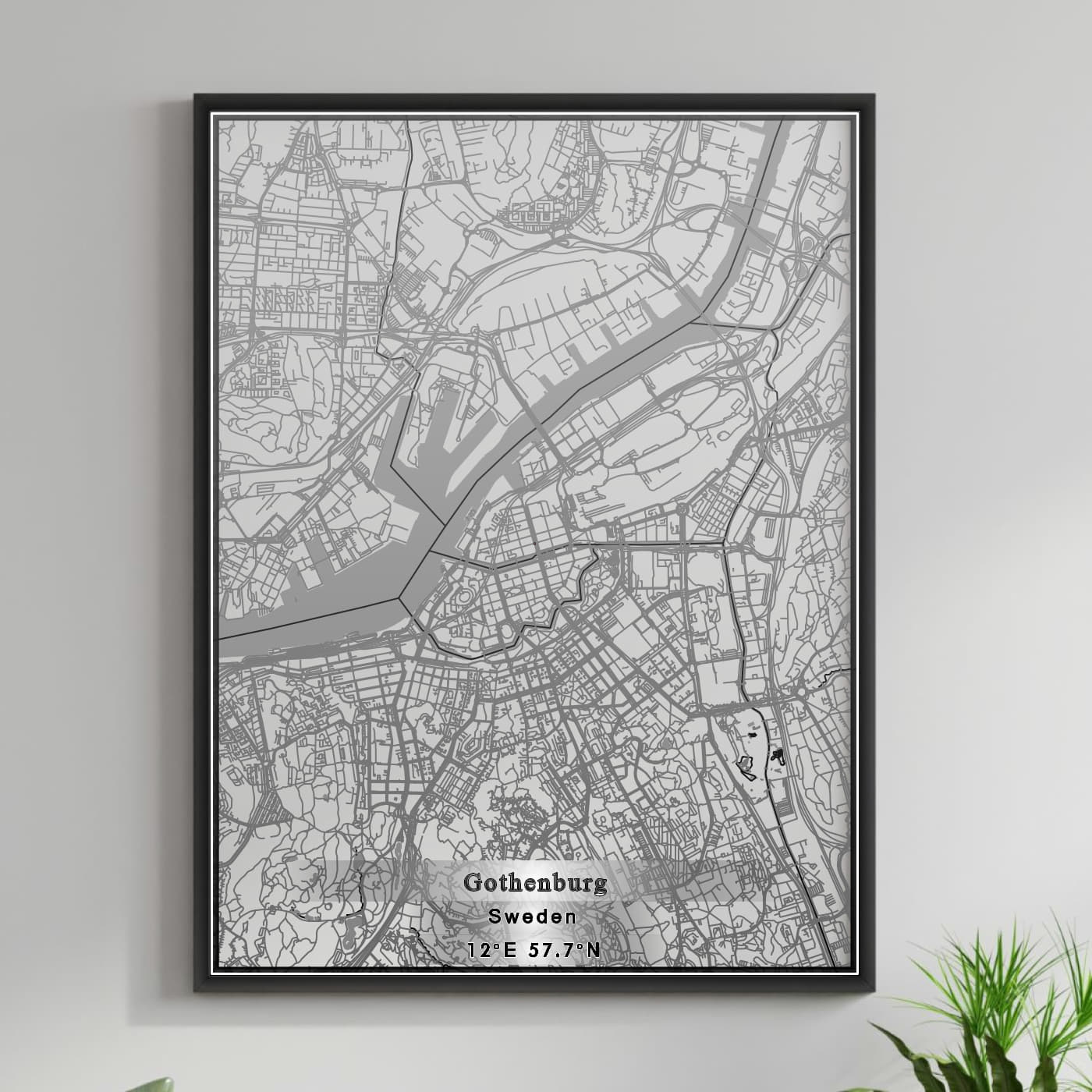 ROAD MAP OF GOTHENBURG, SWEDEN BY MAPBAKES