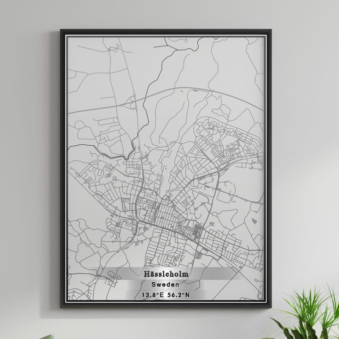 ROAD MAP OF HASSLEHOLM, SWEDEN BY MAPBAKES