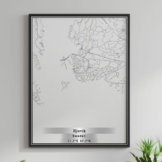 ROAD MAP OF HJUVIK, SWEDEN BY MAPBAKES