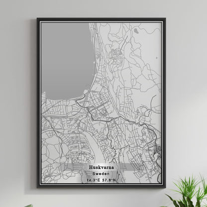 ROAD MAP OF HUSKVARNA, SWEDEN BY MAPBAKES