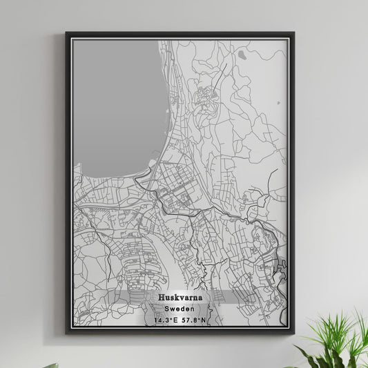 ROAD MAP OF HUSKVARNA, SWEDEN BY MAPBAKES