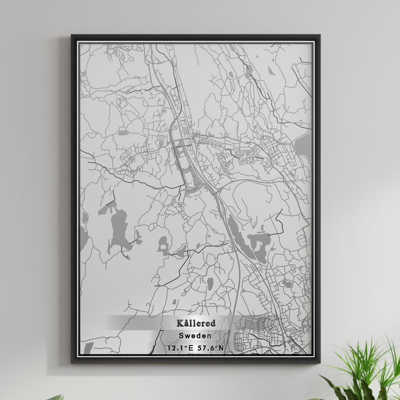 ROAD MAP OF KALLERED, SWEDEN BY MAPBAKES