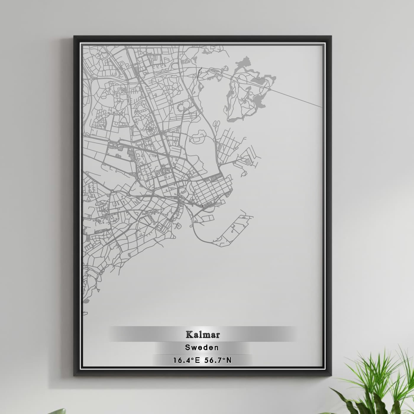 ROAD MAP OF KALMAR, SWEDEN BY MAPBAKES