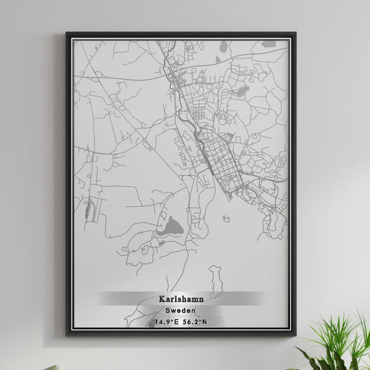 ROAD MAP OF KARLSHAMN, SWEDEN BY MAPBAKES