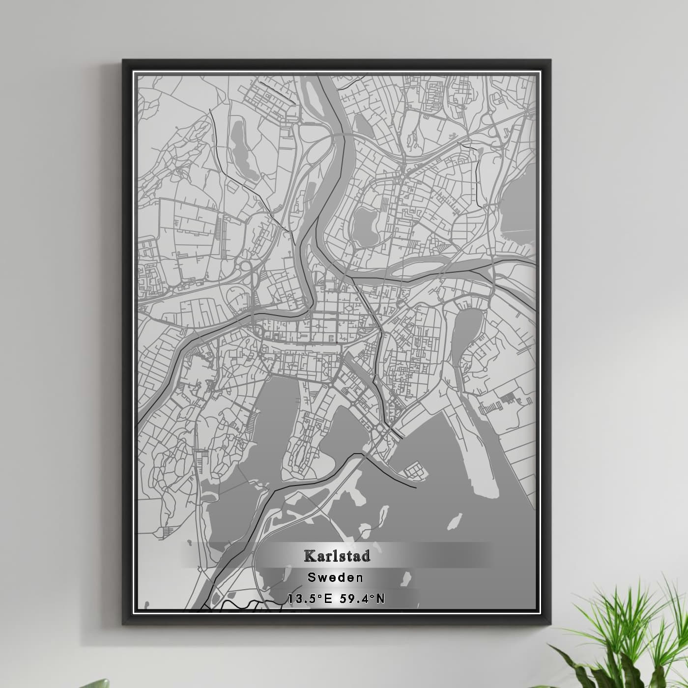 ROAD MAP OF KARLSTAD, SWEDEN BY MAPBAKES – MapBakes