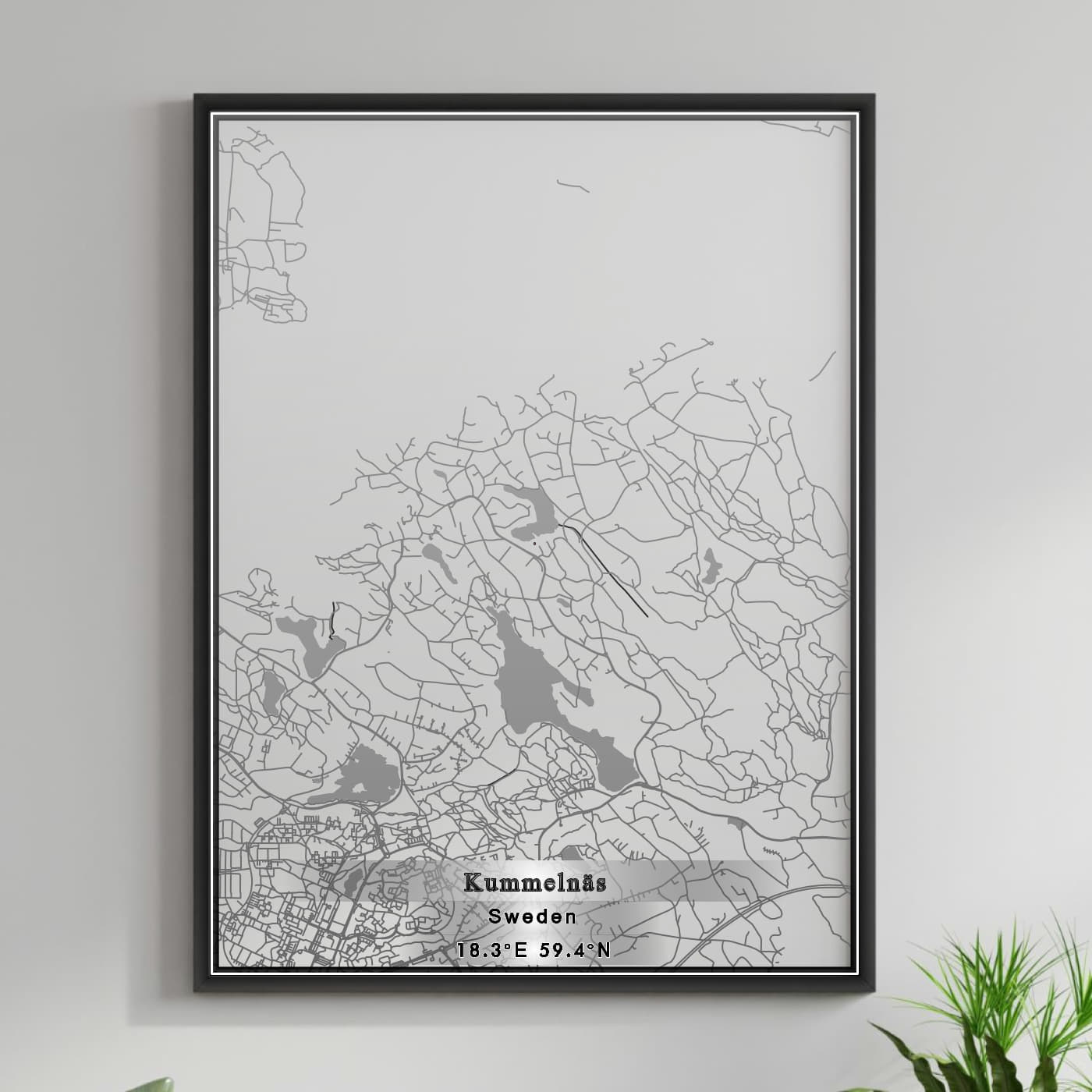 ROAD MAP OF KUMMELNAS, SWEDEN BY MAPBAKES